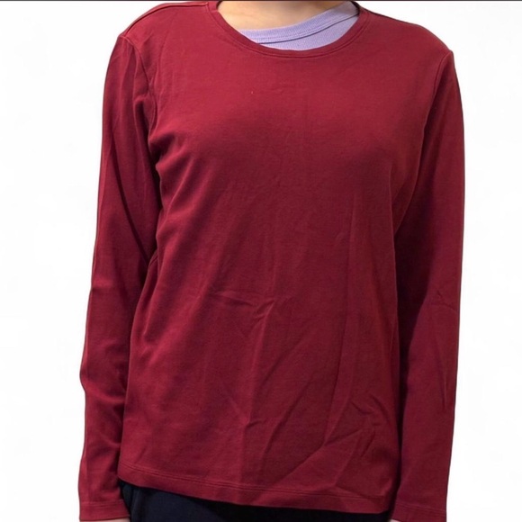 L.L. Bean Tops - L L Bean Deep Red Long Sleeve Tee